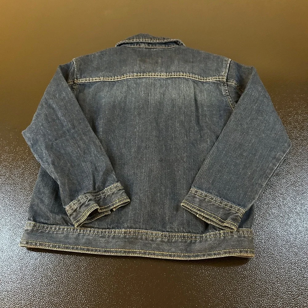 Gymboree Denim Jacket Skull Accent Button Front Dark Wash Blue Youth‎ Medium